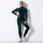 Breathable Yoga Workout Long Sleeve Shirt Leggings Set Gym Sports Fitness Striped Pants Suit For Women