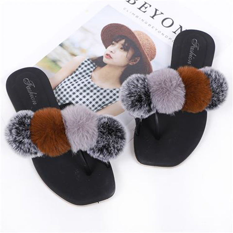 New arrival luxury plush fashion trend faux fur slides for women 2022 fur slippers