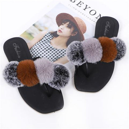 New arrival luxury plush fashion trend faux fur slides for women 2022 fur slippers