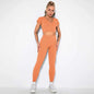 Seamless Sexy 2 Piece Active Wear Set - Women's U V Neck Gym Leggings & Top for Yoga & Fitness