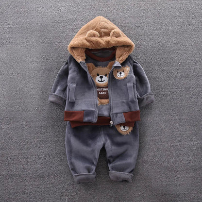 3pc/Set Animal Bear Baby Set For Newborn Winter Infant Clothing Sets Super Keep