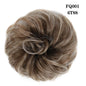 LUPU Synthetic Hair Bun Messy Scrunchies With Elastic Band Natural Fake Hair Tie Pieces Ponytail Colored Black Purple Pink Green