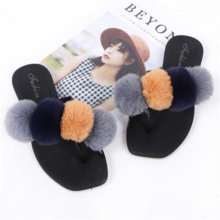 New arrival luxury plush fashion trend faux fur slides for women 2022 fur slippers