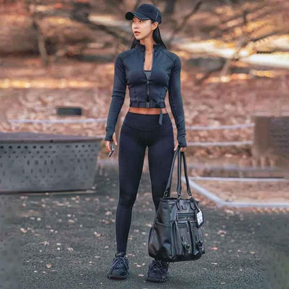 Organic yoga clothing Long Sleeve Suit Fitness Yoga pants set Wear Seamless Sportswear Work Out Clothing Set For Women