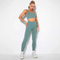 Seamless Sexy 2 Piece Active Wear Set - Women's U V Neck Gym Leggings & Top for Yoga & Fitness