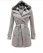 Fashionable Women's Woolen Warm Fleece Double Breast Jacket With Belts