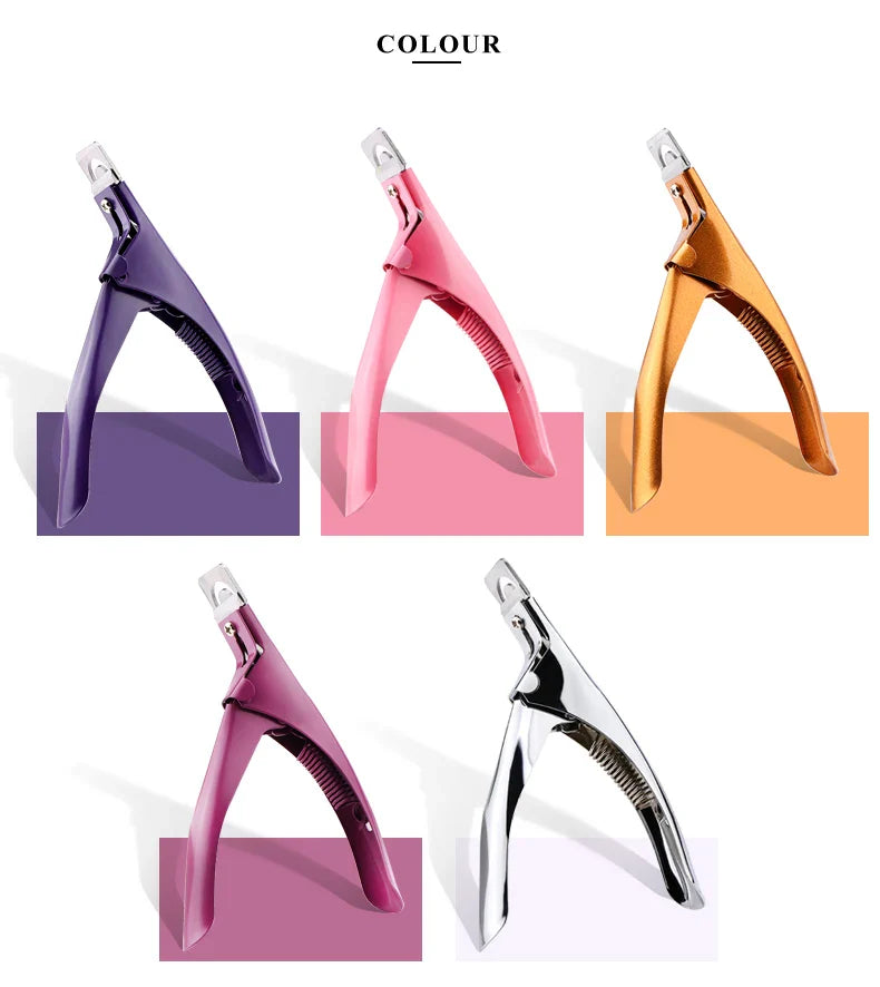 Professional Fake Nail Cutter Nail Cipper Tips Cutter U Type Acrylic Fake Nail Edge Trimmer Stainless Steel Nail Manicure Tools