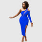 Women’s One-Shoulder Bodycon Dress – Elegant Evening Party Dress with Slit