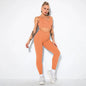 Summer Seamless Fitness Set - Sexy UV Neck Top With Leggings Activewear 2 Piece Women’s Gym Outfit