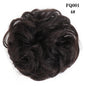 LUPU Synthetic Hair Bun Messy Scrunchies With Elastic Band Natural Fake Hair Tie Pieces Ponytail Colored Black Purple Pink Green