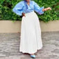 Pleated Midi Skirt with Belt - Elegant A-Line Skirt for Women