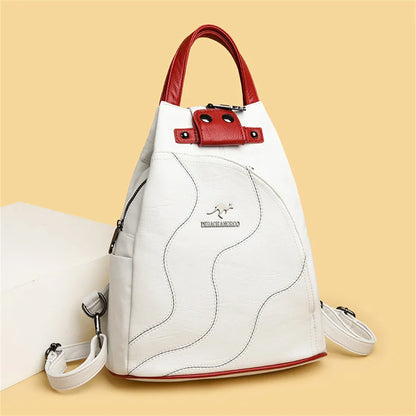 Women Leather Backpacks Zipper Female Chest Bag Travel Back Pack Ladies Bagpack Mochilas School Bags for Teenage Girls Sac A Dos