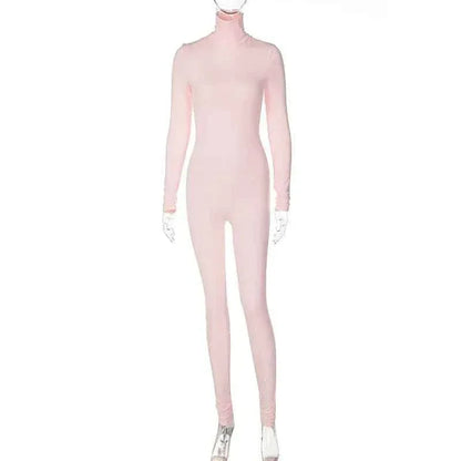 Fall Solid Long Sleeves yoga Rompers Women Ladies jogging wear new style One Piece stretch bodycon Jumpsuit
