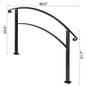 VEVOR Wrought Iron Handrail Fits 1 or 5 Steps with Installation Kit Hand Rails for Outdoor Steps Transition Handrail Stair Rail