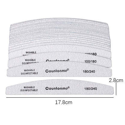 10pcs/Lot Professional Wooden Nail Files 180/240 Buffer 100/180 Grey Boat Wood Sandpaper Block Gel Polisher Sanding Nail Files
