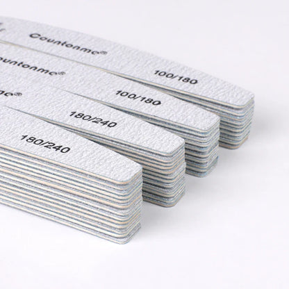 10pcs/Lot Professional Wooden Nail Files 180/240 Buffer 100/180 Grey Boat Wood Sandpaper Block Gel Polisher Sanding Nail Files
