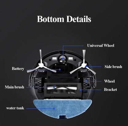 Robot Vacuum Cleaner G20S, 6000Pa Suction,Remote Upgrade, 2 in1 Wet Dry Mop, Wifi App, Smart Vaccum Auto Floor Washing for Home,