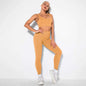 Seamless Sexy 2 Piece Active Wear Set - Women's U V Neck Gym Leggings & Top for Yoga & Fitness