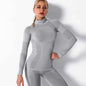Seamless activewear Sports Stripe Long Sleeve Yoga Top - Quick-Drying Fitness Wear