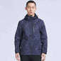 Man Winter Outdoor Waterproof Hiking Jacket - Heat Sealed Camo Print Hoodie Jacket