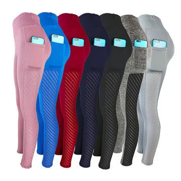 2023 New  Mesh pocket yoga pants  buttock pants Four-Way Stretch exercise Fitness Yoga Pants