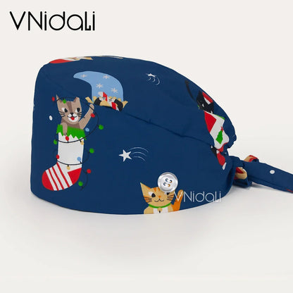 Solid color scrub cap with button pet grooming working Caps  surgical cap Lab work hat  womens Scrub hats nurse accessories
