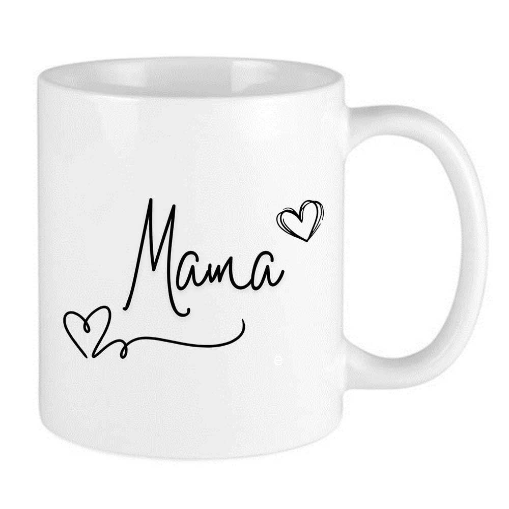 Mama Handwritten Hearts Mug