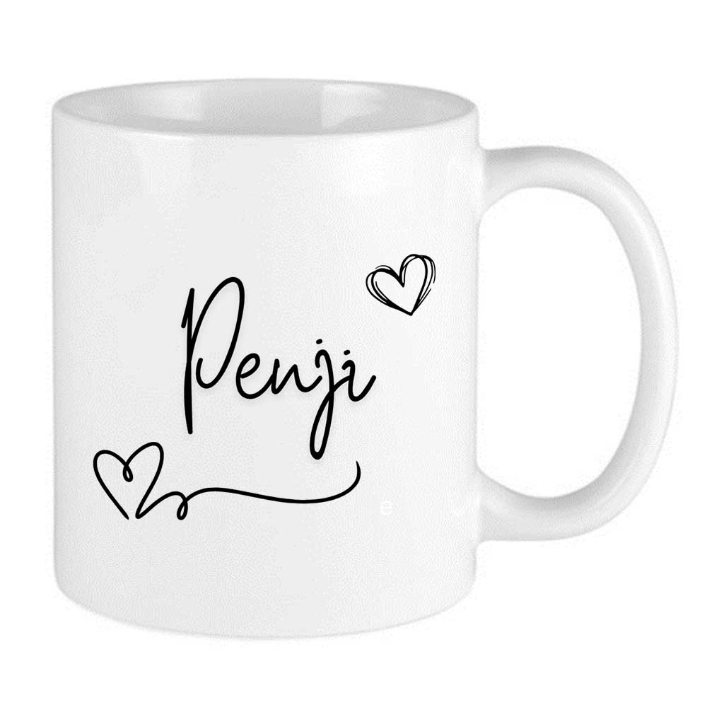 Penji Handwritten Hearts Mug