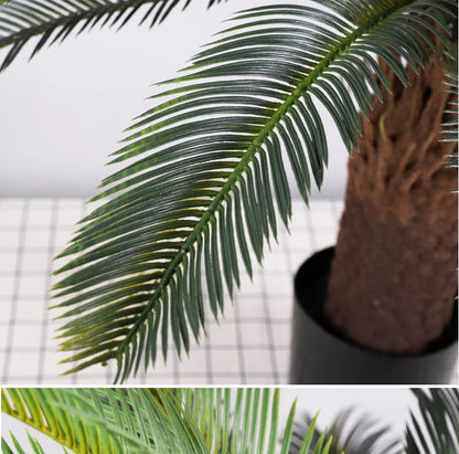 Tropical artificial palm tree, large palm branch, palm leaf, potted plant, family living room, office, hotel decoration