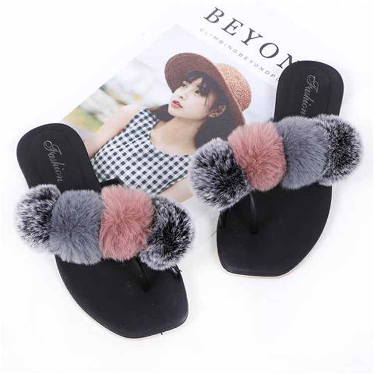 New arrival luxury plush fashion trend faux fur slides for women 2022 fur slippers