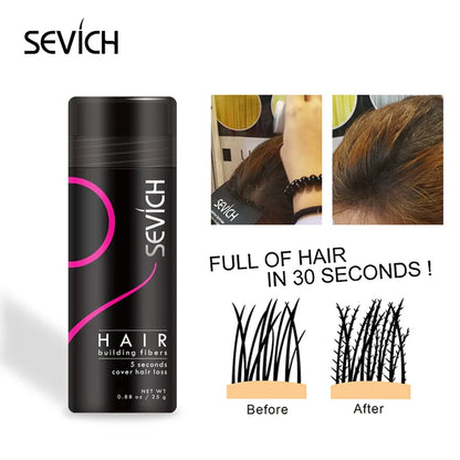 Sevich 3PCS/SET Keratin Hair Building KIT 25g Thickening Hair Fiber Spray with Pump Nozzle Hair Stlyling 100ml Hair Spray