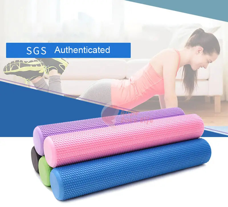 45/60CM Yoga Foam Roller High density EVA Muscle Leg Shoulder Roller Massage Tool Fitness Yoga column balance Stick Equipment