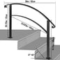 VEVOR Wrought Iron Handrail Fits 1 or 5 Steps with Installation Kit Hand Rails for Outdoor Steps Transition Handrail Stair Rail