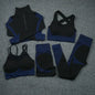 2/3/5 PCS Seamless Women Yoga Set Workout Sportswear Gym Clothing Fitness Long Sleeve Crop Top High Waist Leggings Sports Suits
