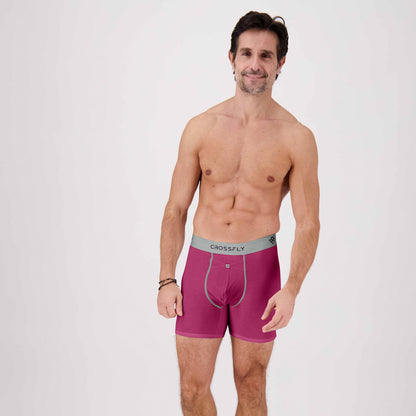 IKON X Men's 6" Boxers - Perfect Plum/Grey