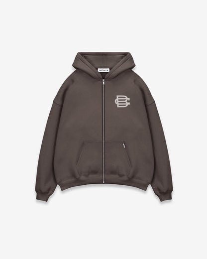 Bénir Club Basics Zip Hoodie - Mocha