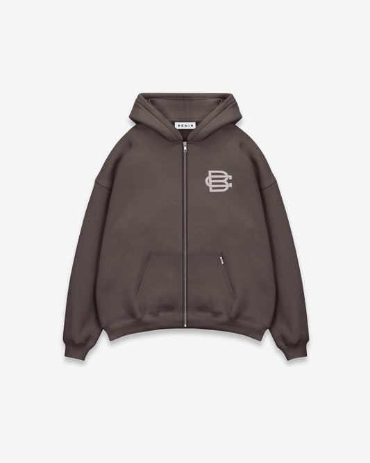 Bénir Club Basics Zip Hoodie - Mocha