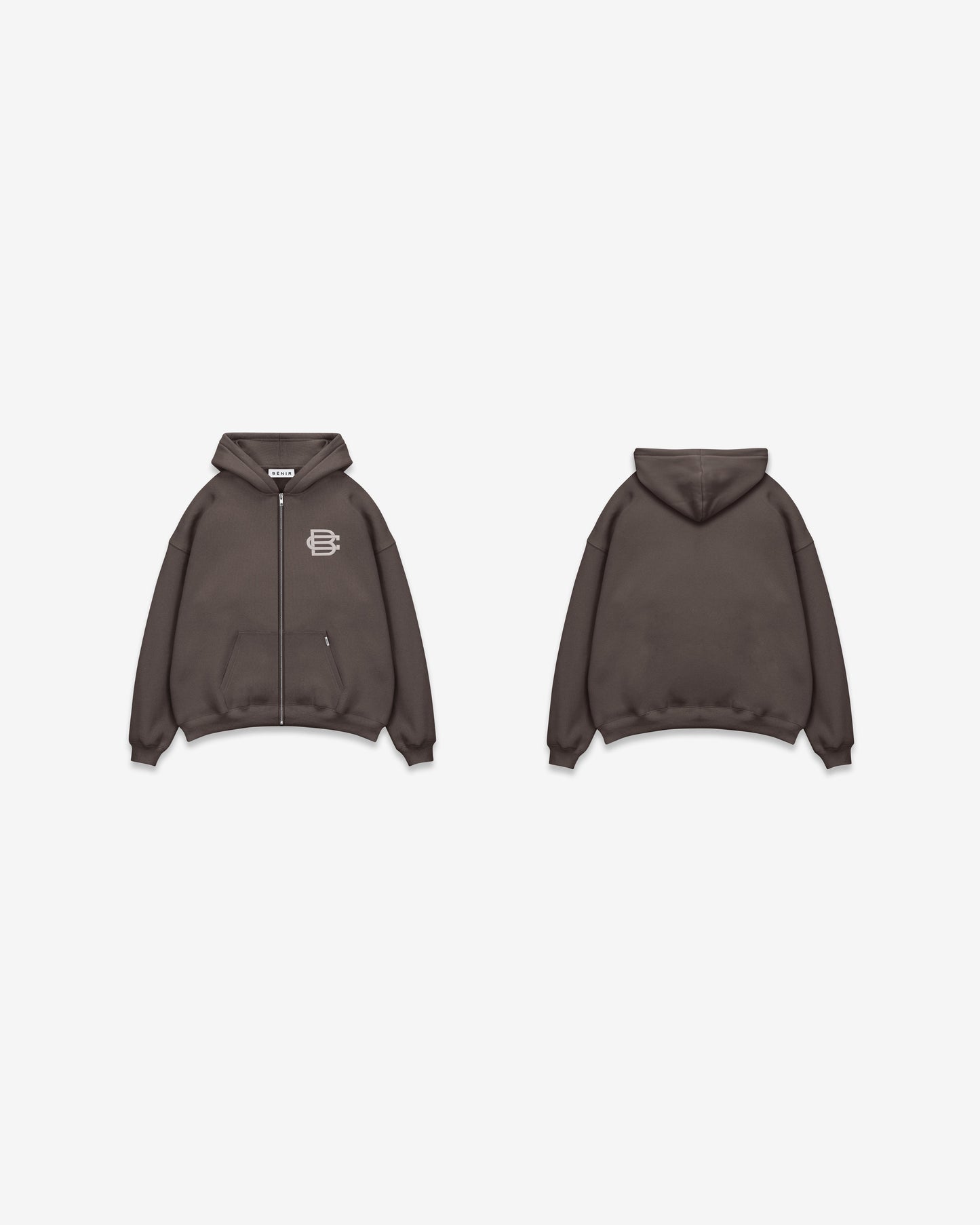 Bénir Club Basics Zip Hoodie - Mocha
