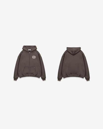 Bénir Club Basics Zip Hoodie - Mocha