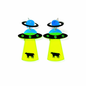 UFO Alien Earrings UK – Cow Abduction Statement Festival Earrings (Neon Drop)