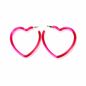 Pink Heart Hoop Earrings UK – Cute Statement Heart Earrings (Lightweight Hoops)
