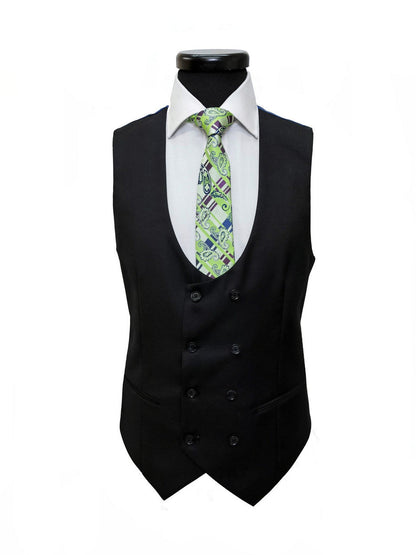 Black Two Button 3-Piece Suit
