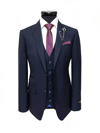 Navy Two Button 3-Piece Suit