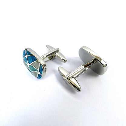 Sea Shell Tiles Rectangular Cufflinks