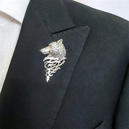 Wolf Head Lapel Pin