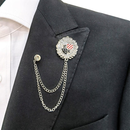 Stars & Stripes Shield Emblem Chain Lapel Pin