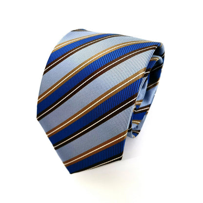Blue And Brown Stripe Tie