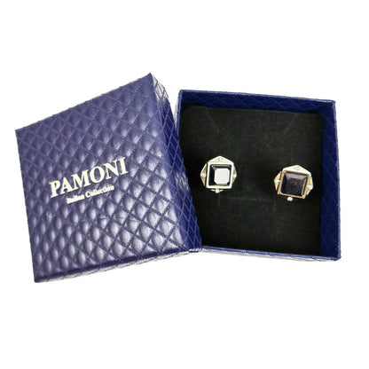 Black Glitter Gemstone Cufflinks