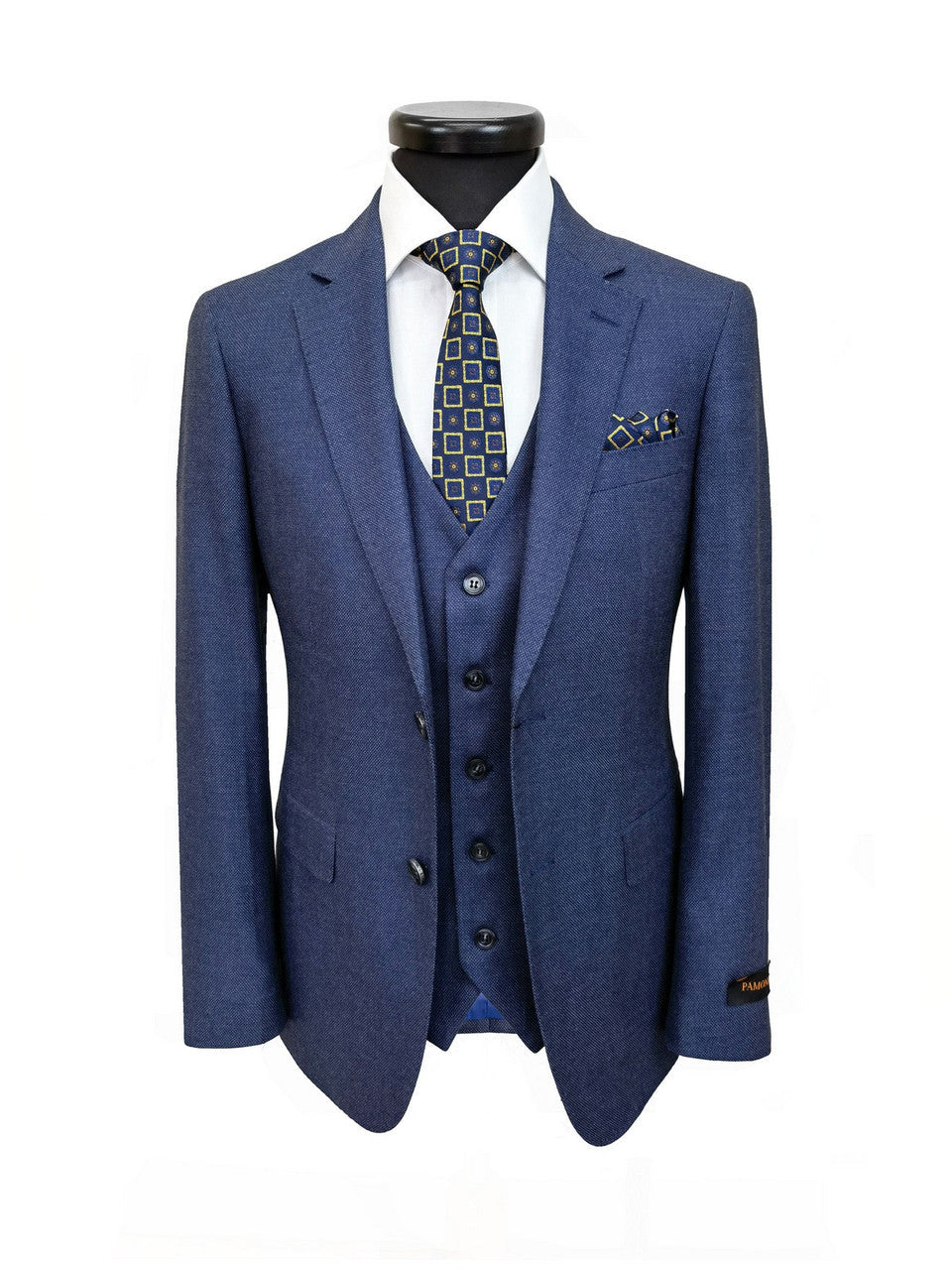 Mid Blue Birdseye 3-Piece Suit