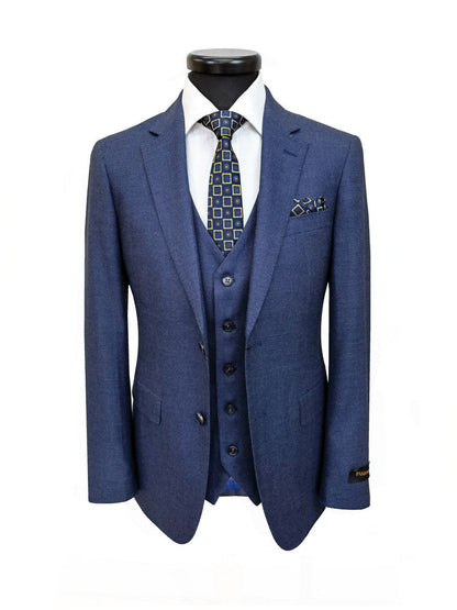 Mid Blue Birdseye 3-Piece Suit